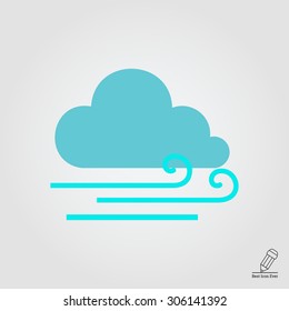 Icon of cloud and slight wind sign