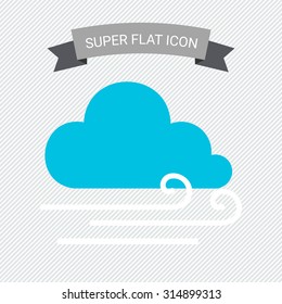 Icon of cloud and slight wind sign