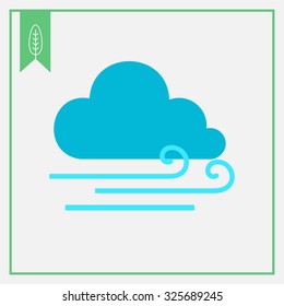 Icon of cloud and slight wind sign