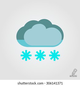 Icon of cloud and snowflakes