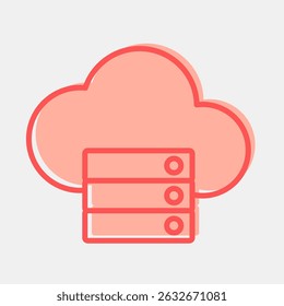 Icon cloud storage. Internet network elements. Icon in two tone style.