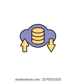 Icon a CLOUD STORAGE, isolated against a clean background.
