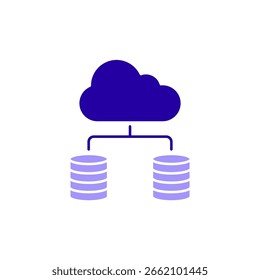 Icon a cloud storage, isolated against a clean background.