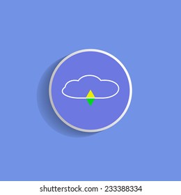 icon cloud storage on a blue background with shadow