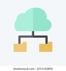 Icon Cloud Storage. related to Network symbol. flat style. simple illustration