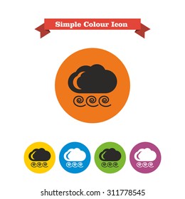 Icon of cloud and strong wind sign
