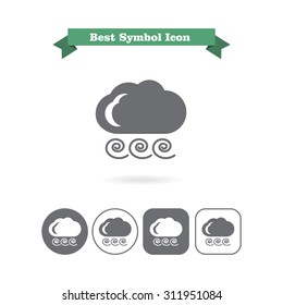 Icon of cloud and strong wind sign