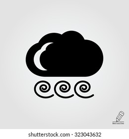 Icon of cloud and strong wind sign