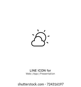 Icon Cloud sun weather graphic design single icon vector