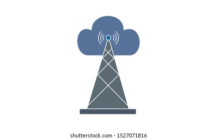 Icon of cloud tower design. Can be used website.
