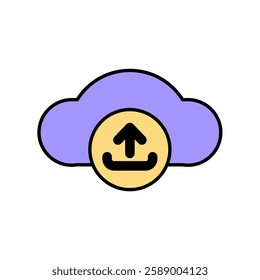 Icon a cloud upload, isolated against a clean background.
