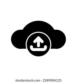 Icon a cloud upload, isolated against a clean background.
