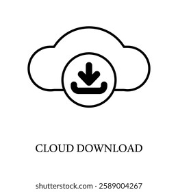 Icon a cloud upload, isolated against a clean background.
