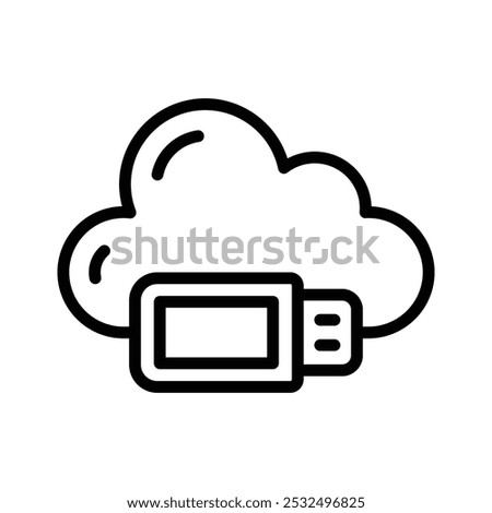 An icon of cloud usb in trendy style, ready to use and download