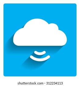 Icon of cloud with wifi signal