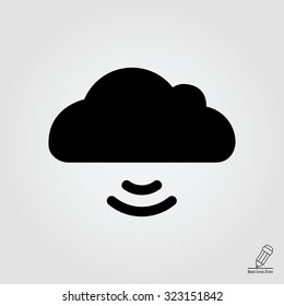 Icon of cloud with wifi signal