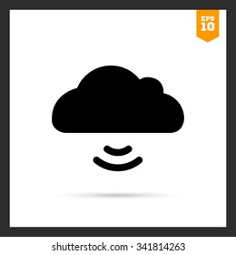 Icon of cloud with wifi signal
