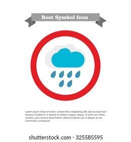 Icon of clouds and falling raindrops
