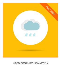Icon of clouds and few falling raindrops