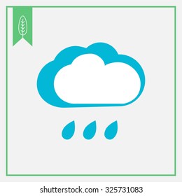 Icon of clouds and few falling raindrops