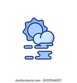 icon Clouds And Fog, Foggy, Weather, Cloudy, Sun. editable isolated white background.