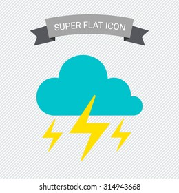 Icon of clouds with lightning