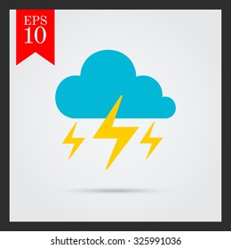 Icon of clouds with lightning