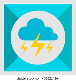 Icon of clouds with lightning