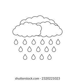 The icon of clouds and rain on a white background. Vector image.