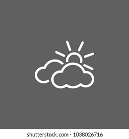 Icon of clouds and sun. Sky, weather, forecast. Nature concept. Can be used for topics like climate, season, summer.