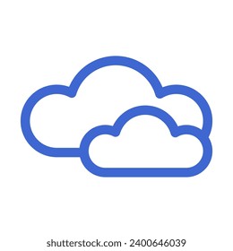 Icon of clouds for weather forecast app on white background