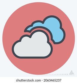 Icon Cloudy - Color Mate Style - Simple illustration, Editable stroke, Design template vector, Good for prints, posters, advertisements, announcements, info graphics, etc.