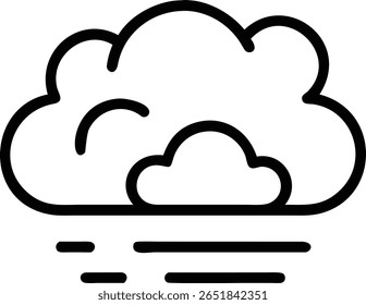 Icon of a cloudy day with fog and mist, representing weather forecasts and atmospheric conditions today 100