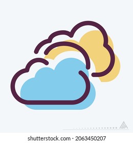 Icon Cloudy - MBE Syle - Simple illustration, Editable stroke, Design template vector, Good for prints, posters, advertisements, announcements, info graphics, etc.