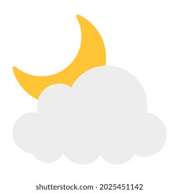 Icono de noche nublada en diseño plano