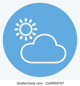 Icon Cloudy Weather. suitable for Spring symbol. blue eyes style. simple design editable. design template vector. simple symbol illustration