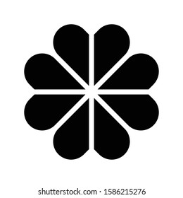 Icon clover in glyph style. vector illustration and editable stroke. Isolated on white background.