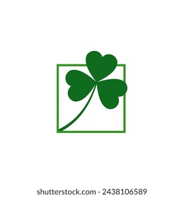  icon Clover Logo Design happy St.patrick's Day element vector