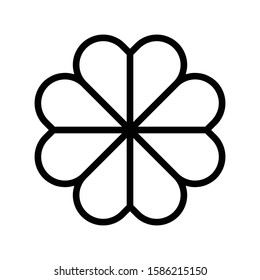 Icon clover in outline style. vector illustration and editable stroke. Isolated on white background.