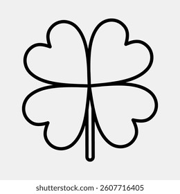 Icon clover. Plant leaves elements. Icon in line style.
