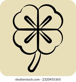 Icon Clover. related to Celtic symbol. hand drawn style. simple design editable. simple illustration