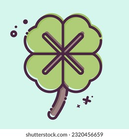 Icon Clover. related to Celtic symbol. MBE style. simple design editable. simple illustration