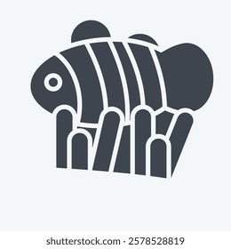 Icon Clown Fish. related to Summer symbol. glyph style. design editable