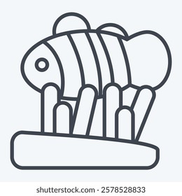 Icon Clown Fish. related to Summer symbol. line style. design editable