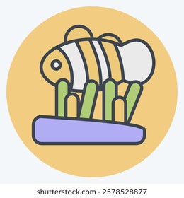 Icon Clown Fish. related to Summer symbol. color mate style. design editable