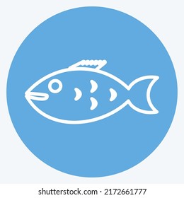 Icon Clown Fish. suitable for Sea symbol. blue eyes style. simple design editable. design template vector. simple symbol illustration