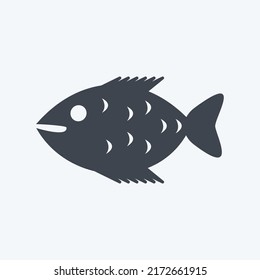 Icon Clown Fish. suitable for Sea symbol. glyph style. simple design editable. design template vector. simple symbol illustration