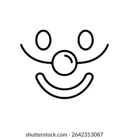 Icon of a clown's fake nose with eyes and smile