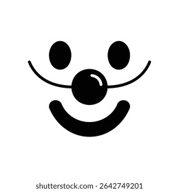 Ícone do nariz falso de um palhaço com olhos e sorriso