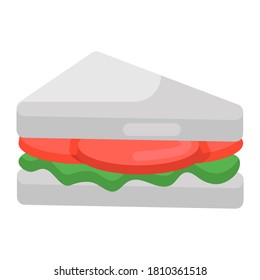 An icon of club sandwich in flat style 